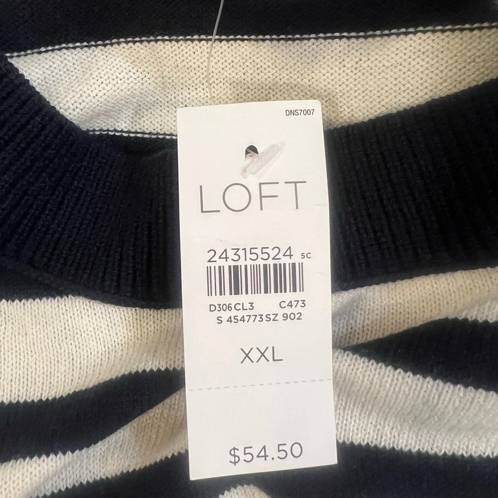 LOFT NWT Striped Sweater Navy/White XXL - Picture 5 of 8